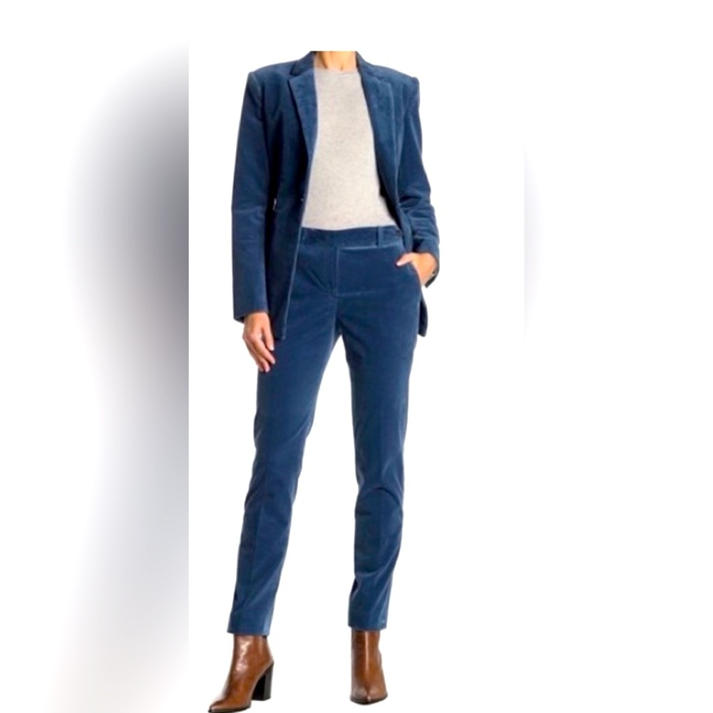 NWT Theory Modern Corduroy Slim Trouser, Metal Blue, Size 8